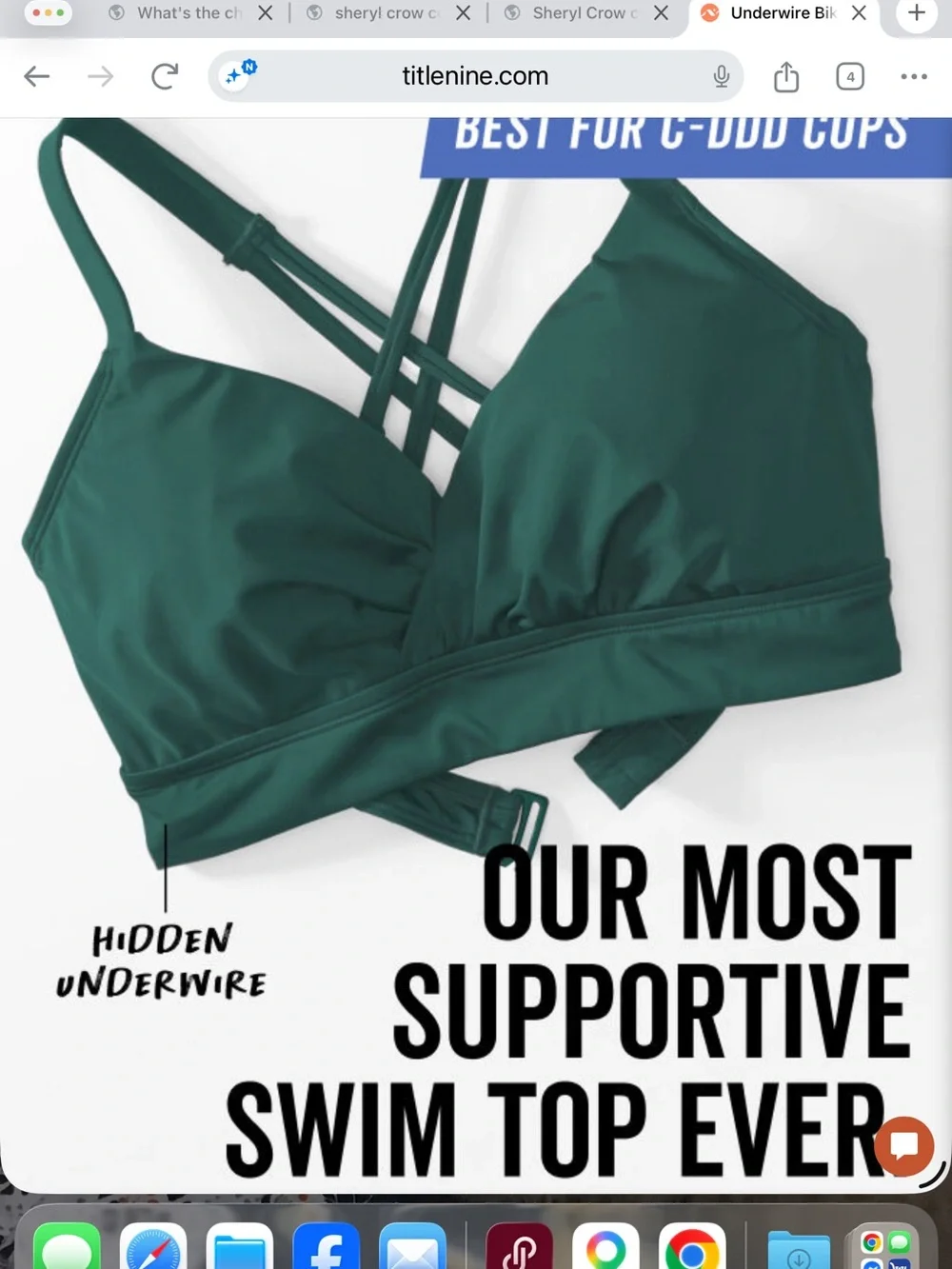 Title Nine Metis Underwire Bikini Top in 38DD